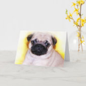 Puppy wenskaart kaart (Gele Bloem)