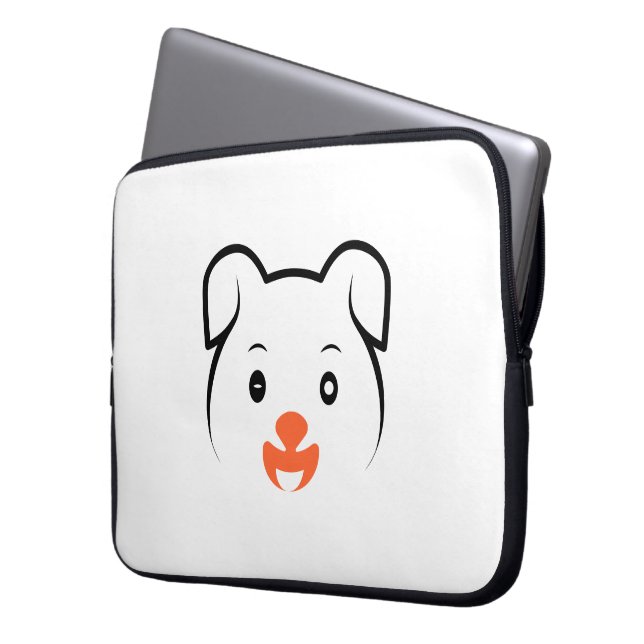 Puppy Wink Laptop Sleeve (Voorkant Links)