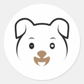 Puppy Wink Ronde Sticker (Voorkant)