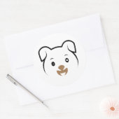 Puppy Wink Ronde Sticker (Envelop)