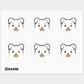 Puppy Wink Ronde Sticker (Vel)