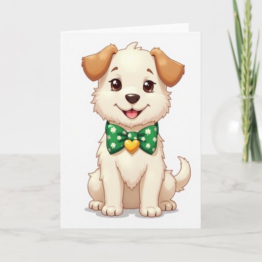 Puppy With Bow Card Kaart (Voorkant)