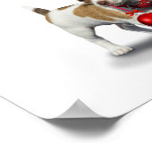 Puppy with christmas hat and Ball Poster (Hoek)