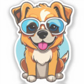 puppy with glasses sticker (Voorkant)