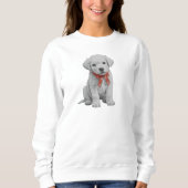 Puppy with Red Bow Sweatshirt Cute Puppy Crewneck (Voorkant)