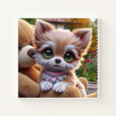 Puppy with Teddy Bear, by Natasha Us  Notitieboek (Achterkant)