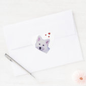 Puppy witte herder hart sticker (Envelop)