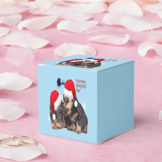 Puppy Witte Kerst Met Sinterklaas Slee Bedankdoosjes (Huwelijk)