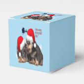 Puppy Witte Kerst Met Sinterklaas Slee Bedankdoosjes (Voorkant Zijde)