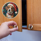 Puppy Wonder Kerstmis Keramische Knop