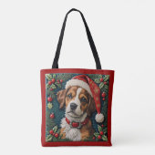 Puppy Wonder Kerstmis Tote Bag (Achterkant)