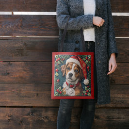 Puppy Wonder Kerstmis Tote Bag