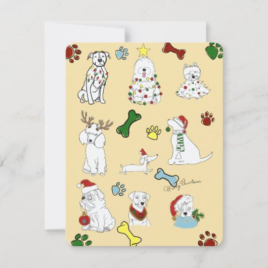 PUPPY XMAS CARD  FEESTDAGENKAART (Voorkant)