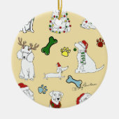 PUPPY XMAS ORNAMNET KERAMISCH ORNAMENT (Voorkant)