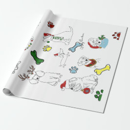 PUPPY XMAS WRAPPING PAPER CADEAUPAPIER