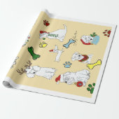 PUPPY XMAS WRAPPING PAPER CADEAUPAPIER (Uitgerold)