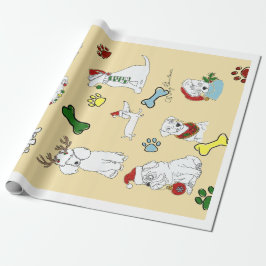 PUPPY XMAS WRAPPING PAPER CADEAUPAPIER