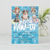 Puppy Zwembad Feestje Kaart (Staand voorkant)