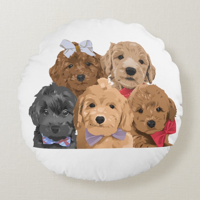 puppydag rond kussen (Voorkant)