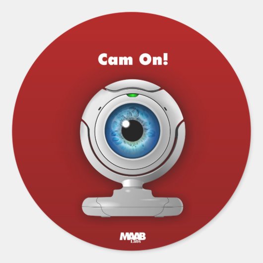 Puppyeye webcam ronde sticker (Voorkant)
