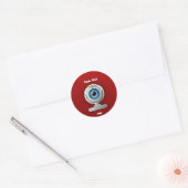 Puppyeye webcam ronde sticker (Envelop)