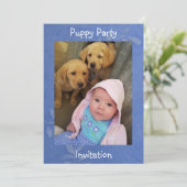 Puppyfeest - Uitnodiging (Staand voorkant)