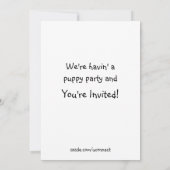 Puppyfeest - Uitnodiging (Achterkant)