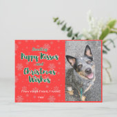  puppykusjes en kerstwensen feestdagenkaart (Staand voorkant)