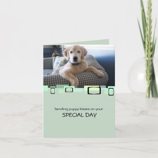 Puppykusjes sturen op je speciale dag kaart (Voorkant)