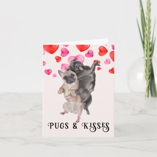 Puppykusjes Valentijnsdag Kaart (Voorkant)