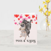 Puppykusjes Valentijnsdag Kaart (Gele Bloem)