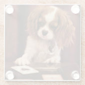 Puppyleenkaarten Glazen Onderzetter (Achterkant)