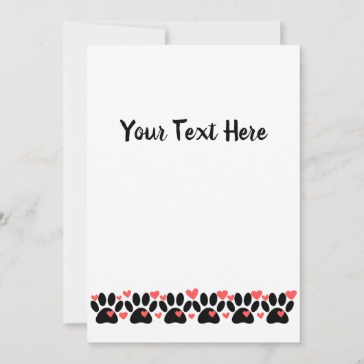 Puppyleenpoten en rode hartenstrook kaart (Voorkant)