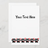 Puppyleenpoten en rode hartenstrook kaart (Voorkant / Achterkant)