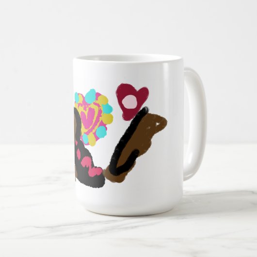 Puppyliefhebber warm koffiemok (Voorkant rechts)