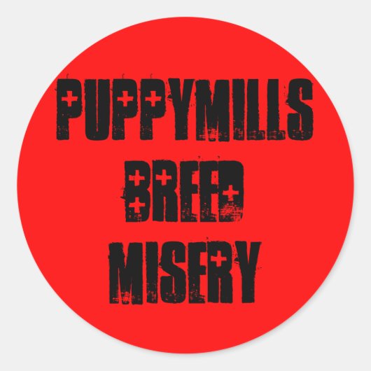 Puppymills Kweek ellende Ronde Sticker (Voorkant)