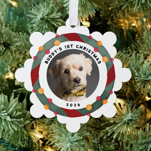 Puppy's 1e kerstboom decoratie Kaart (Insitu (Drie))
