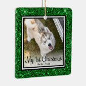 Puppy's 1e Kerstmis 2 Foto Keramisch Ornament (Rechts)