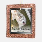 Puppy's 1e Kerstmis 2 Foto Keramisch Ornament (Links)