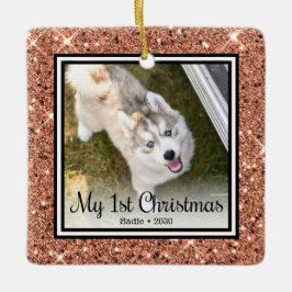 Puppy's 1e Kerstmis 2 Foto Keramisch Ornament
