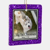 Puppy's 1e Kerstmis 2 Foto Keramisch Ornament (Rechts)