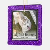 Puppy's 1e Kerstmis 2 Foto Keramisch Ornament (Links)