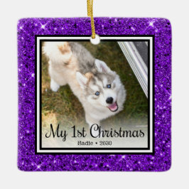 Puppy's 1e Kerstmis 2 Foto Keramisch Ornament