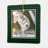 Puppy's 1e Kerstmis 2 Foto Keramisch Ornament (Links)