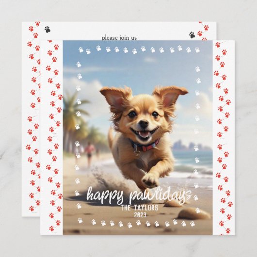 Puppy's 1e Kerstmis Kaart (Voorkant / Achterkant)