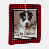 Puppy's 1e Kerstmis Keramisch Ornament (Rechts)