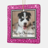 Puppy's 1e Kerstmis Keramisch Ornament (Links)