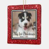 Puppy's 1e Kerstmis Keramisch Ornament (Links)
