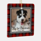 Puppy's 1e Kerstmis Keramisch Ornament (Rechts)