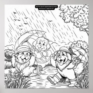 Puppy's dansen in de regen poster